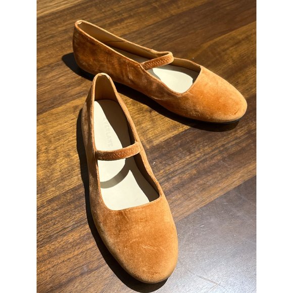 Everlane The Mary Jane in Toasted Almond Velvet New Womens Flats Shoes - Picture 6 of 13